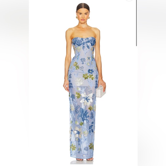 Bronx and Banco Dresses & Skirts - Bronx and Banco Dahlia Maxi Dress in Baby Blue Multi-NWOT